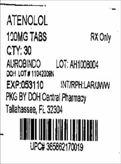 Label Image for 100 mg - Atenolol 100mg(Aurobindo)